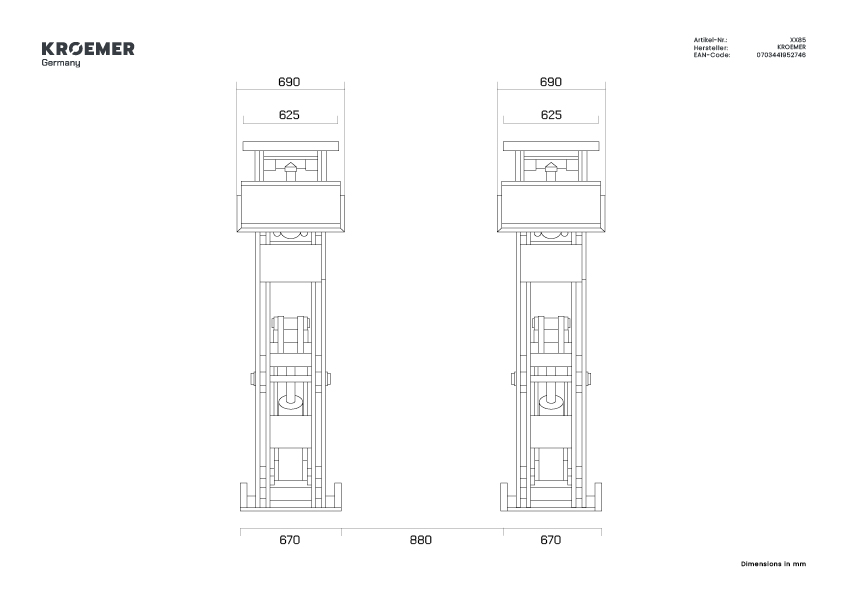 Hefplatform XX85, aanzicht 4