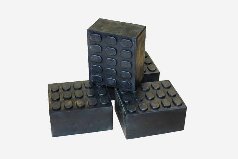 Rubberen blokjes, aanzicht 1