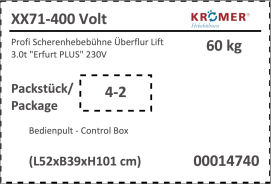 Bedieningspaneel dubbele schaarlift