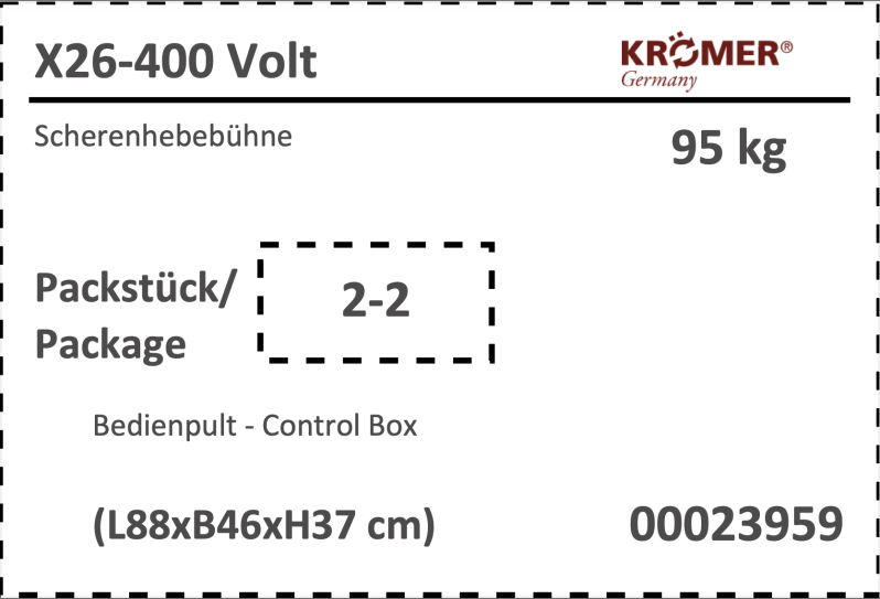 Label 400 Volt Bedienpult